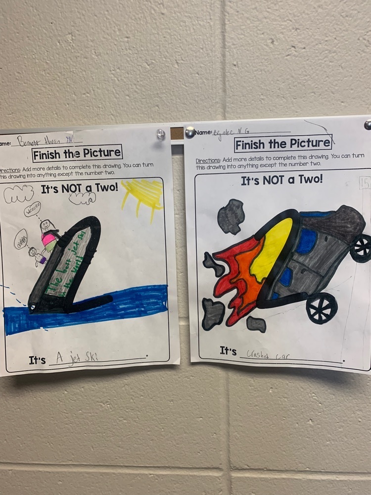 Students used the number “2” to make a picture  
